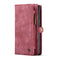 For Samsung Galaxy S21+ 5G CaseMe Detachable Multifunctional Horizontal Flip Leather Case, with Card Slot & Holder & Zipper Wallet & Photo Frame(Red)