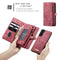 For Samsung Galaxy S21+ 5G CaseMe Detachable Multifunctional Horizontal Flip Leather Case, with Card Slot & Holder & Zipper Wallet & Photo Frame(Red)