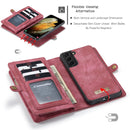 For Samsung Galaxy S21+ 5G CaseMe Detachable Multifunctional Horizontal Flip Leather Case, with Card Slot & Holder & Zipper Wallet & Photo Frame(Red)