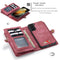 For Samsung Galaxy S21+ 5G CaseMe Detachable Multifunctional Horizontal Flip Leather Case, with Card Slot & Holder & Zipper Wallet & Photo Frame(Red)