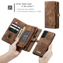 For Samsung Galaxy S21+ 5G CaseMe Detachable Multifunctional Horizontal Flip Leather Case, with Card Slot & Holder & Zipper Wallet & Photo Frame(Brown)