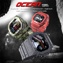Lokmat OCEAN 1.14 inch TFT Touch Screen IP68 Waterproof Smart Watch, Support Information Reminder / Sleep Monitor / Sport Record(Camouflage Green)