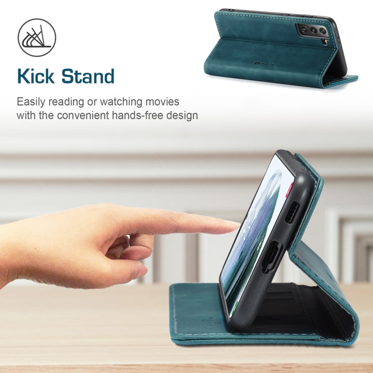 For Samsung Galaxy S21 5G CaseMe 013 Multifunctional Horizontal Flip Leather Case with Holder & Card Slot & Wallet(Blue)