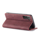 For Samsung Galaxy S21 5G CaseMe 013 Multifunctional Horizontal Flip Leather Case with Holder & Card Slot & Wallet(Wine Red)