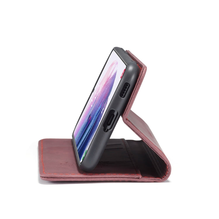 For Samsung Galaxy S21 5G CaseMe 013 Multifunctional Horizontal Flip Leather Case with Holder & Card Slot & Wallet(Wine Red)