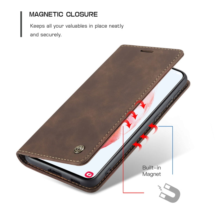 For Samsung Galaxy S21 5G CaseMe 013 Multifunctional Horizontal Flip Leather Case with Holder & Card Slot & Wallet(Coffee)