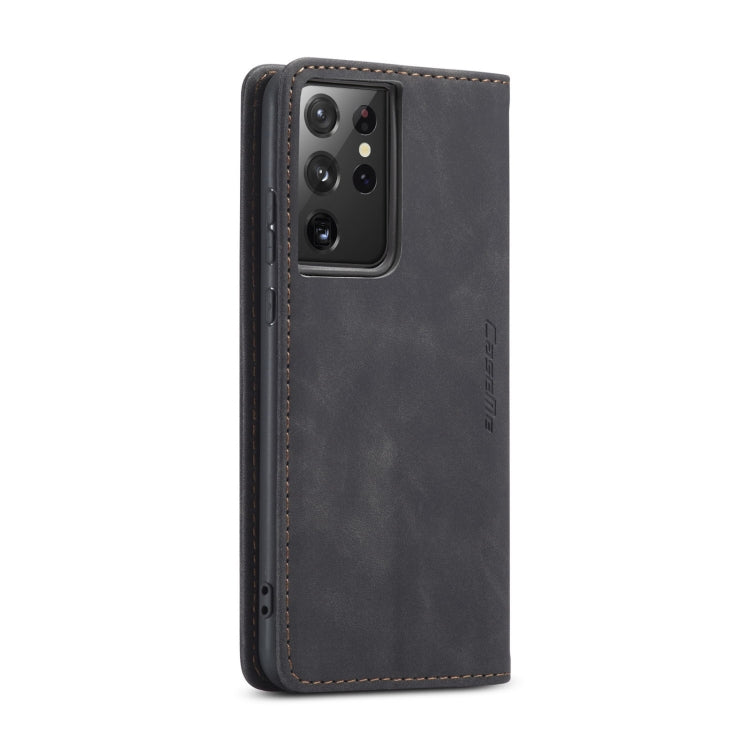 For Samsung Galaxy S21 Ultra 5G CaseMe 013 Multifunctional Horizontal Flip Leather Case with Holder & Card Slot & Wallet(Black)