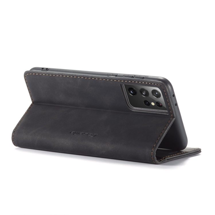 For Samsung Galaxy S21 Ultra 5G CaseMe 013 Multifunctional Horizontal Flip Leather Case with Holder & Card Slot & Wallet(Black)