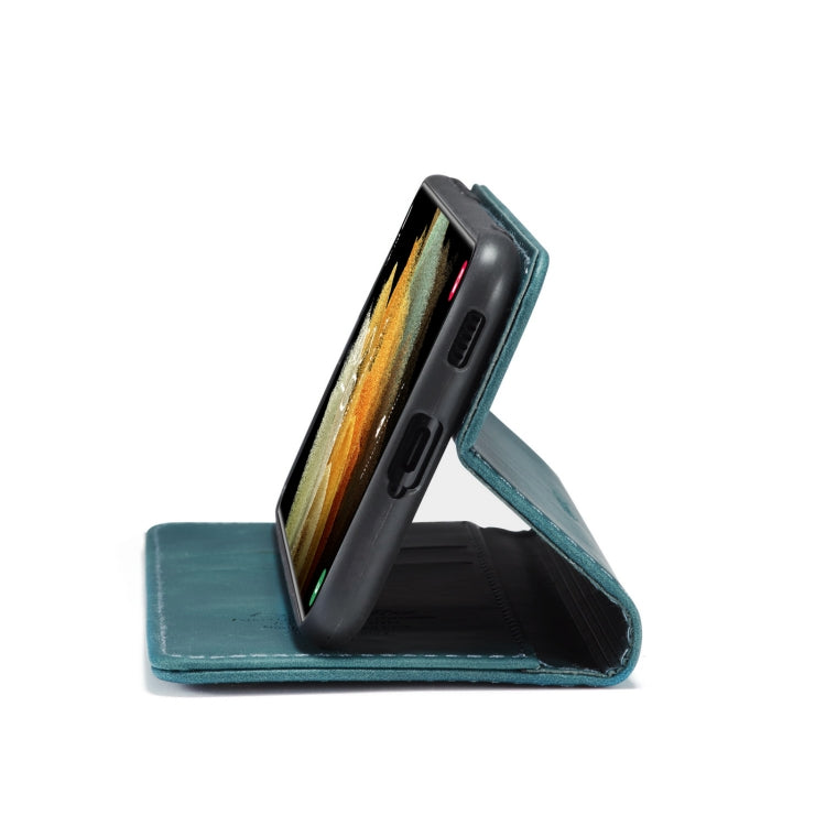 For Samsung Galaxy S21 Ultra 5G CaseMe 013 Multifunctional Horizontal Flip Leather Case with Holder & Card Slot & Wallet(Blue)