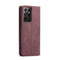 For Samsung Galaxy S21 Ultra 5G CaseMe 013 Multifunctional Horizontal Flip Leather Case with Holder & Card Slot & Wallet(Wine Red)