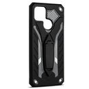 For OPPO A15 Shockproof TPU + PC Protective Case with Holder(Black)