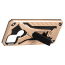 For OPPO A15 Shockproof TPU + PC Protective Case with Holder(Gold)