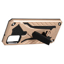 For Samsung Galaxy A02s (US Version) Shockproof TPU + PC Protective Case with Holder(Gold)