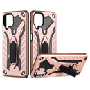 For Samsung Galaxy A12 5G Shockproof TPU + PC Protective Case with Holder(Rose Gold)