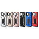 For Samsung Galaxy A12 5G Shockproof TPU + PC Protective Case with Holder(Red)