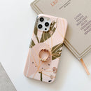 Watercolor Painting Series Half Coverage IMD Workmanship Protective Case with Ring Holder For iPhone 11 Pro Max(DX-49)