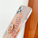Watercolor Painting Series Half Coverage IMD Workmanship Protective Case with Ring Holder For iPhone 11 Pro Max (DX-53)