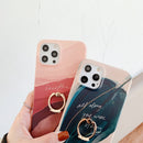 Watercolor Painting Series Half Coverage IMD Workmanship Protective Case with Ring Holder For iPhone 11 Pro Max(DX-50)