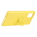 For Samsung Galaxy S20 FE Solid Color Liquid Silicone Shockproof Full Coverage Protective Case with Ring Holder(Yellow)