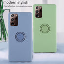 For Samsung Galaxy S20 FE Solid Color Liquid Silicone Shockproof Full Coverage Protective Case with Ring Holder(Yellow)