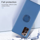 For Samsung Galaxy S20 FE Solid Color Liquid Silicone Shockproof Full Coverage Protective Case with Ring Holder(Yellow)