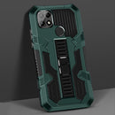 For OPPO A15 Vanguard Warrior All Inclusive Double-color Shockproof TPU + PC Protective Case with Holder(Graphite Green)