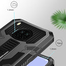 For Huawei Y7a / P Smart 2021 Vanguard Warrior All Inclusive Double-color Shockproof TPU + PC Protective Case with Holder(Graphite Green)