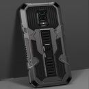For Xiaomi Redmi Note 9S Vanguard Warrior All Inclusive Double-color Shockproof TPU + PC Protective Case with Holder(Black)