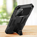 For Xiaomi Redmi Note 9S Vanguard Warrior All Inclusive Double-color Shockproof TPU + PC Protective Case with Holder(Black)