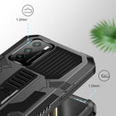 For Xiaomi Redmi Note 9S Vanguard Warrior All Inclusive Double-color Shockproof TPU + PC Protective Case with Holder(Black)