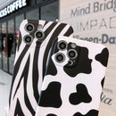 Animal Texture IMD Shockproof TPU Protective Case with Lanyard For iPhone 11 Pro Max(Zebra + Leopard)