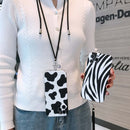 Animal Texture IMD Shockproof TPU Protective Case with Lanyard For iPhone 11 Pro Max(Zebra + Leopard)