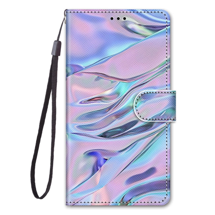 For Samsung Galaxy A21s Coloured Drawing Cross Texture Horizontal Flip PU Leather Case with Holder & Card Slots & Wallet & Lanyard(Fluorescent Water Pattern)