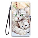 For Samsung Galaxy A31 Coloured Drawing Cross Texture Horizontal Flip PU Leather Case with Holder & Card Slots & Wallet & Lanyard(Big Cat Hugging Kitten)