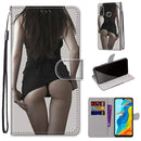 For Huawei P30 Lite Coloured Drawing Cross Texture Horizontal Flip PU Leather Case with Holder & Card Slots & Wallet & Lanyard(Upskirt)