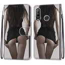 For Huawei P30 Lite Coloured Drawing Cross Texture Horizontal Flip PU Leather Case with Holder & Card Slots & Wallet & Lanyard(Upskirt)