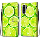 For Huawei P30 Pro Coloured Drawing Cross Texture Horizontal Flip PU Leather Case with Holder & Card Slots & Wallet & Lanyard(Green Lemon)
