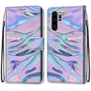 For Huawei P30 Pro Coloured Drawing Cross Texture Horizontal Flip PU Leather Case with Holder & Card Slots & Wallet & Lanyard(Fluorescent Water Texture)
