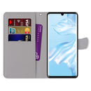 For Huawei P30 Pro Coloured Drawing Cross Texture Horizontal Flip PU Leather Case with Holder & Card Slots & Wallet & Lanyard(Fluorescent Water Texture)