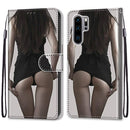 For Huawei P30 Pro Coloured Drawing Cross Texture Horizontal Flip PU Leather Case with Holder & Card Slots & Wallet & Lanyard(Upskirt)