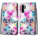 For Huawei P30 Pro Coloured Drawing Cross Texture Horizontal Flip PU Leather Case with Holder & Card Slots & Wallet & Lanyard(Gradient Colorful Flower)
