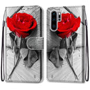 For Huawei P30 Pro Coloured Drawing Cross Texture Horizontal Flip PU Leather Case with Holder & Card Slots & Wallet & Lanyard(B10 Wood Red Rose)