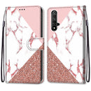 For Huawei Honor 20 Coloured Drawing Cross Texture Horizontal Flip PU Leather Case with Holder & Card Slots & Wallet & Lanyard(Powder Stone Texture)