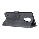 For Motorola Moto E7 (2020) Antelope Texture Magnetic Buckle Horizontal Flip PU Leather Case with Card Slots & Wallet & Holder(Black)