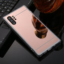For Galaxy Note 10+ TPU + Acrylic Luxury Plating Mirror Phone Case Cover(Rose Gold)