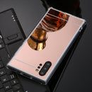 For Galaxy Note 10+ TPU + Acrylic Luxury Plating Mirror Phone Case Cover(Rose Gold)