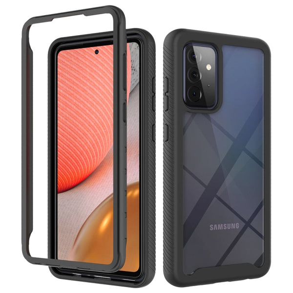 For Samsung Galaxy A72 5G / 4G Starry Sky Solid Color Series Shockproof PC + TPU Protective Case(Black)