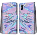 For Xiaomi Redmi 9A Coloured Drawing Cross Texture Horizontal Flip PU Leather Case with Holder & Card Slots & Wallet & Lanyard(Fluorescent Water Texture)