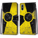 For Xiaomi Redmi 9A Coloured Drawing Cross Texture Horizontal Flip PU Leather Case with Holder & Card Slots & Wallet & Lanyard(Yellow Black Logo)