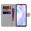 For Xiaomi Redmi 9A Coloured Drawing Cross Texture Horizontal Flip PU Leather Case with Holder & Card Slots & Wallet & Lanyard(Powder Stone Texture)